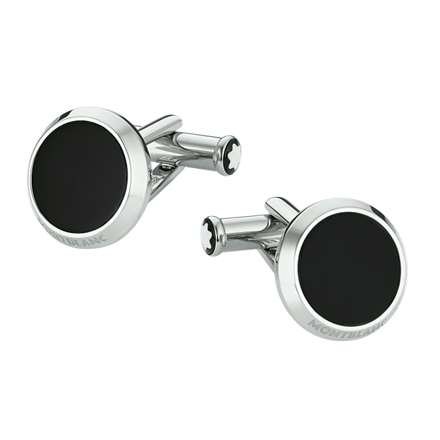 MON01171 - CUFFLINKS RD SS BLACK ONYX