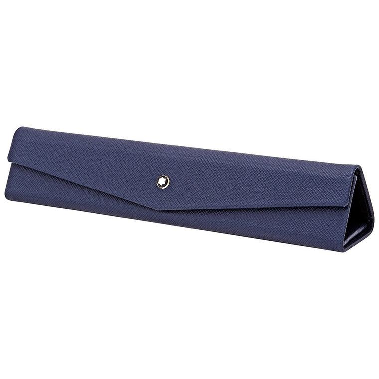 Blue Leather Sartorial Pen Pouch