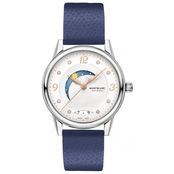 MON01133 - SS 34MM AUTO BOHEME DAY/NIGHT DIA DL BLUE CALF STRAP
