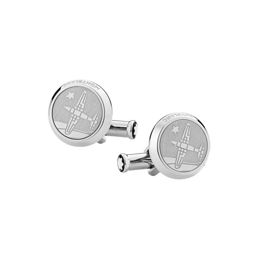Stainless Steel Aviator Le Petit Prince Round Cufflinks