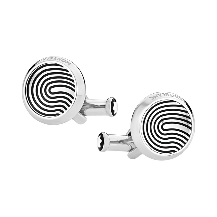 Stainless Steel Sartorial Fingerprint Round Cufflinks