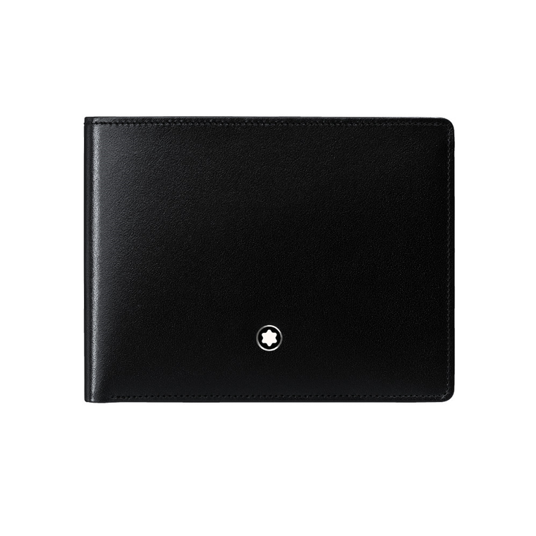 Black Leather Sartorial 6 Card Wallet