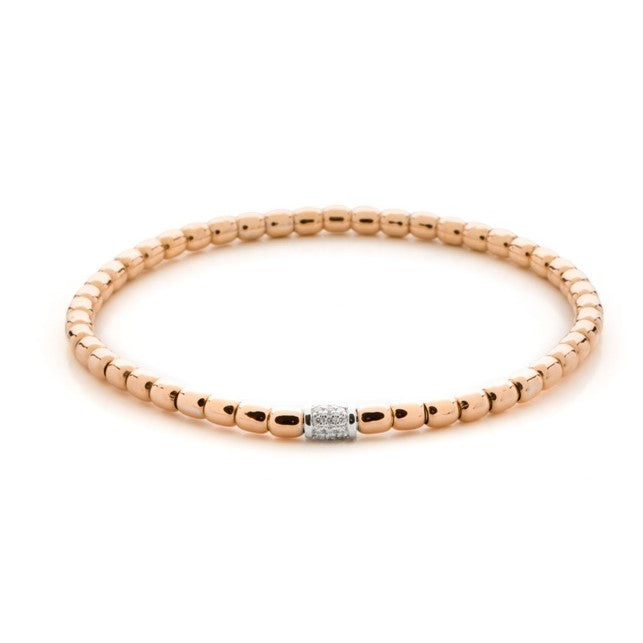18k Yellow Gold & Diamond Stretch Bracelet (.20ct)