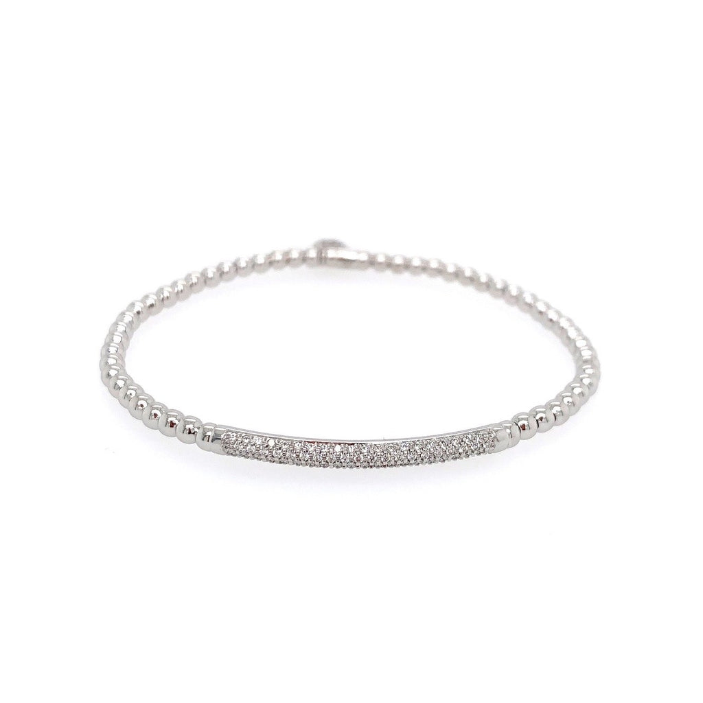 18k White Gold & Diamond Bar Stretch Bracelet (.30ct G Vs)