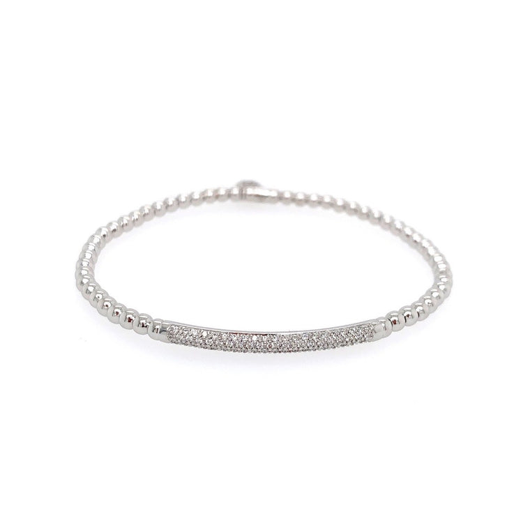 18k White Gold & Diamond Bar Stretch Bracelet (.30ct G Vs)