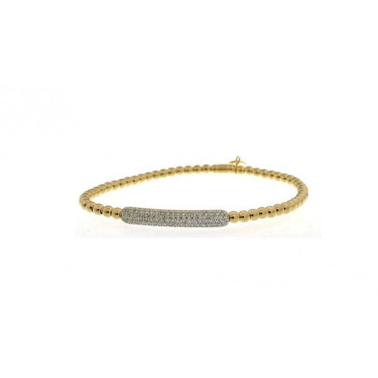 18k Yellow Gold Diamond Bar Stretch Bracelet (.38ct G Vs)