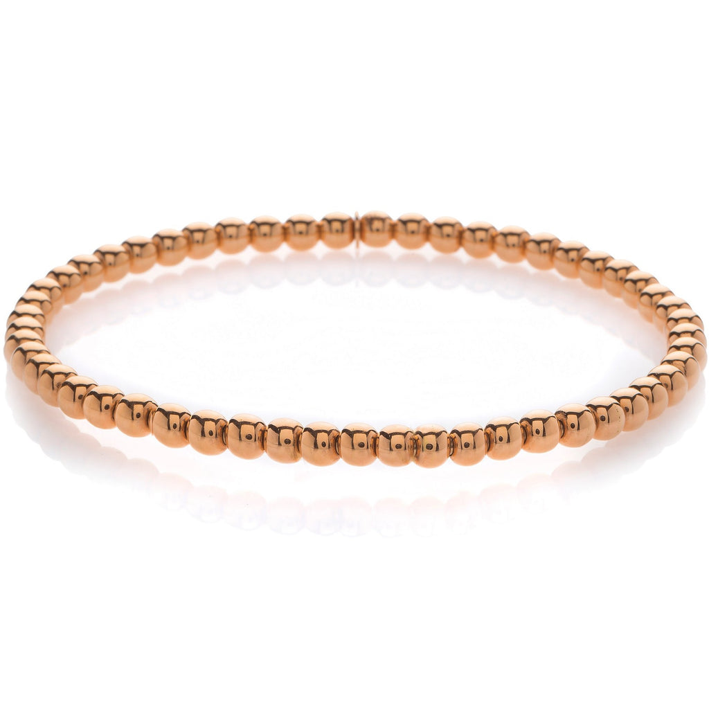 18k Rose Gold Beaded Stretch Bracelet