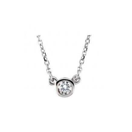 14k White Gold Diamond Solitaire Necklace (.25ct)