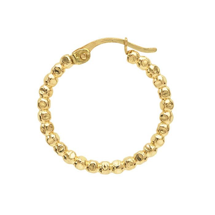 12/20 Yellow Gold Filled Large Beaded Hoop Earring 25.8MM