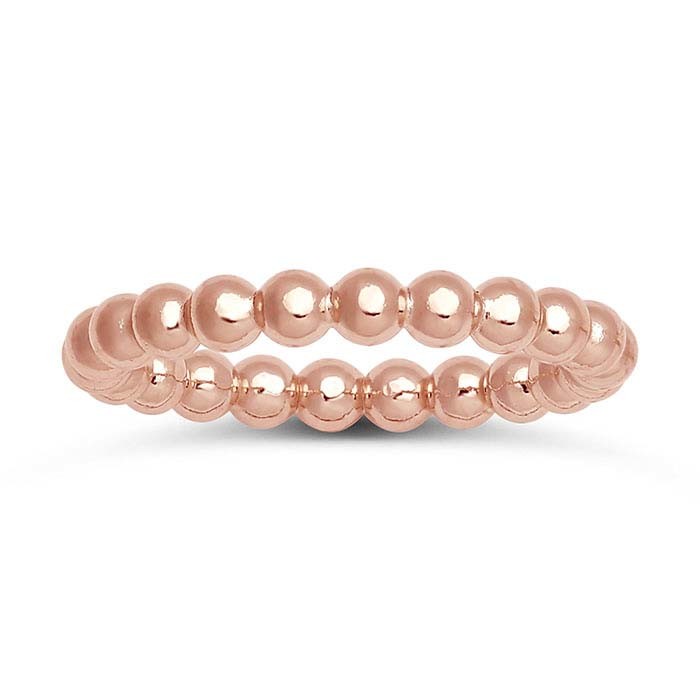 RIO01038 - 3MM 12/20GF ROSE BEADED RING SZ 6