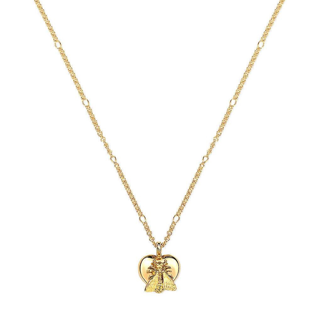 Bee With Heart Necklace (18k Yellow Gold)