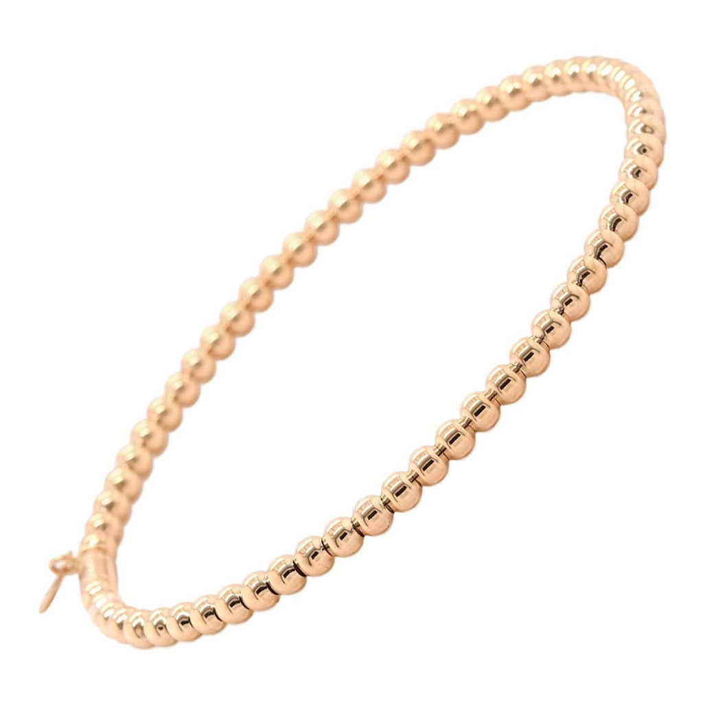 18k Yellow Gold Beaded Stretch Bracelet