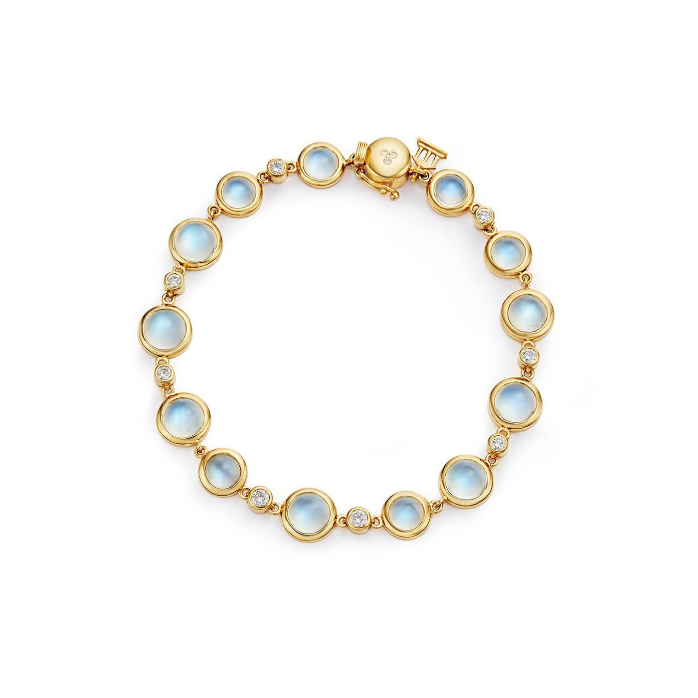 18k Yellow Gold Blue Moonstone Diamond Bracelet Altier Jewelers