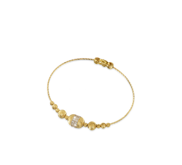 18K Yellow Gold Empire Rigid & Diamond Bangle
