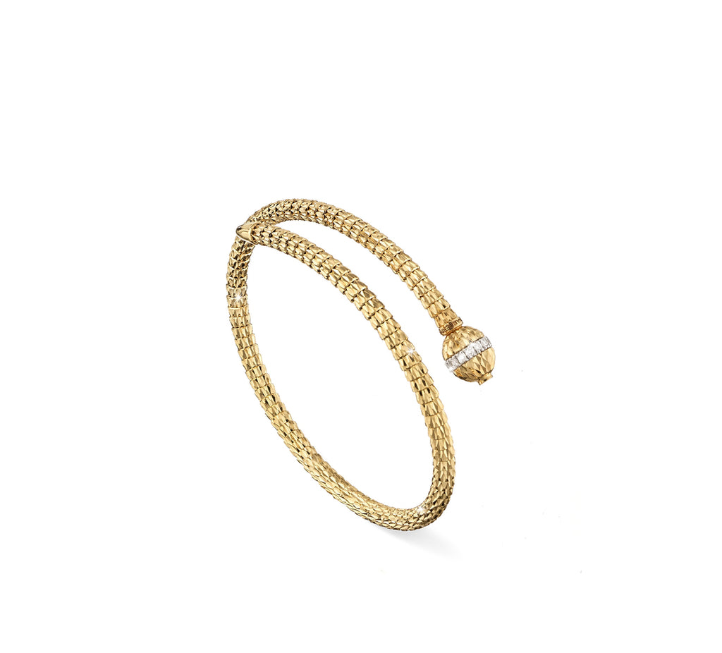 18k Yellow Gold Ophidia Spiral & Diamond Bracelet