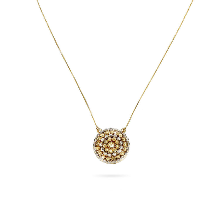 18k Yellow and White Gold Small Mimosa Pendant