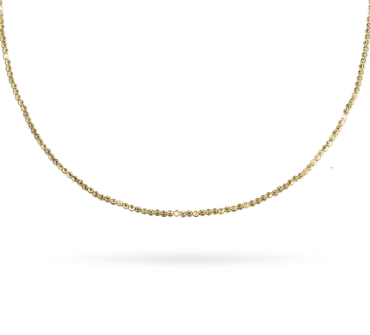 OFB01035 - 18KY 2MM CLASSIC MOON BEAD NECK
