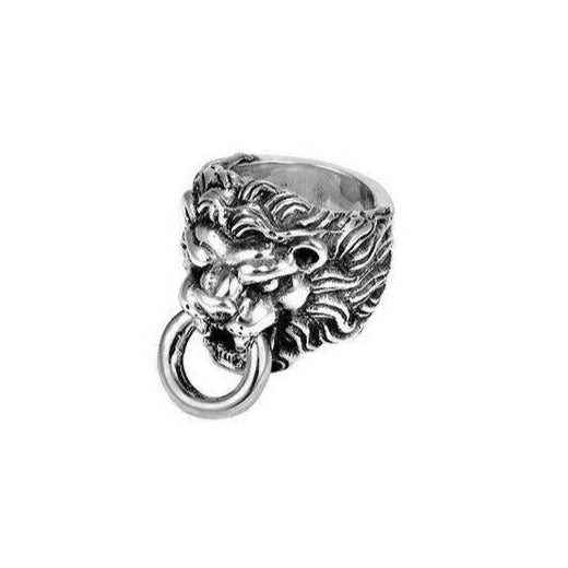 Sterling Silver Lion Head Ring Sz 12 (king Baby)