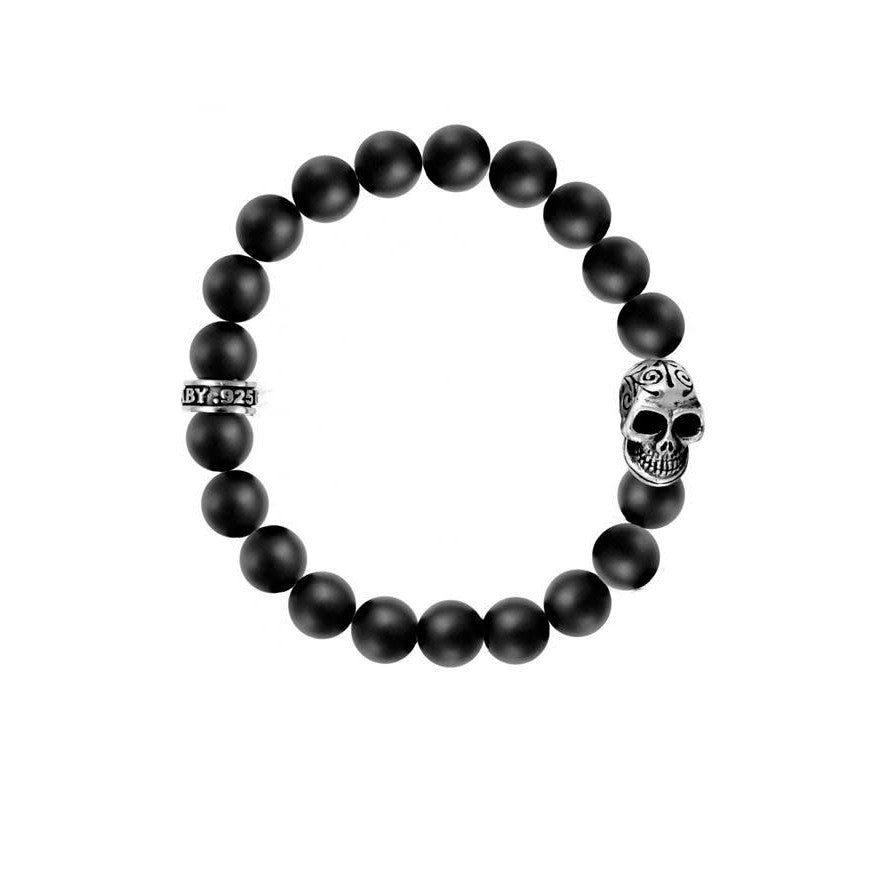 KIN01032 - 10MM BLACK ONYX W/ DAY OF THE DEAD BRAC