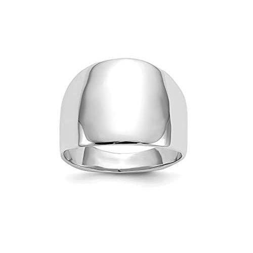 14k White Gold Polished Dome Ring