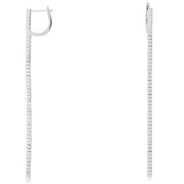 14k White Gold Straight Diamond Drop Earrings (1.00ct)