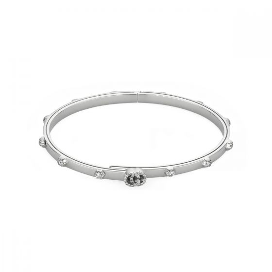 Running G Bangle W-Dia .41 Ct Bracelet (18k White Gold)