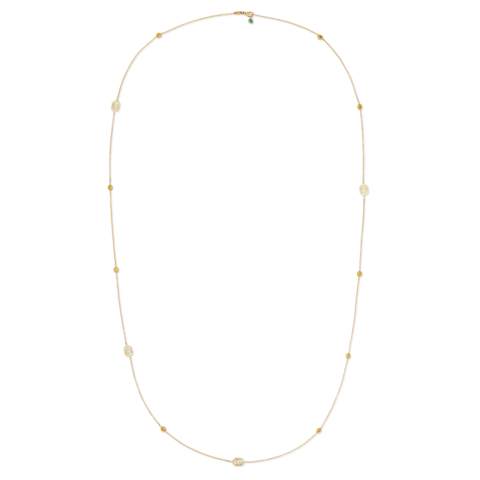 GG Long Station Long Necklace With Topaz (18k Yellow Gold)
