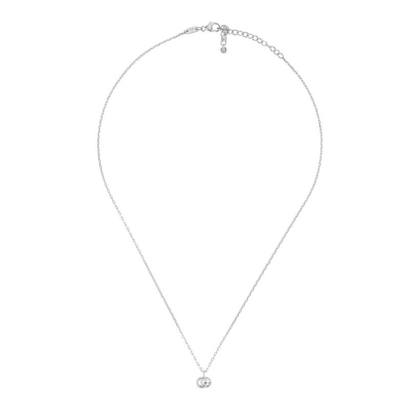 Running G Pendant Necklace (18k White Gold)