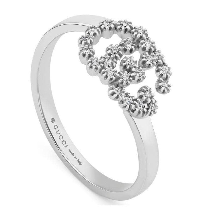 Diamond Running G Stackable Ring (18k White Gold)