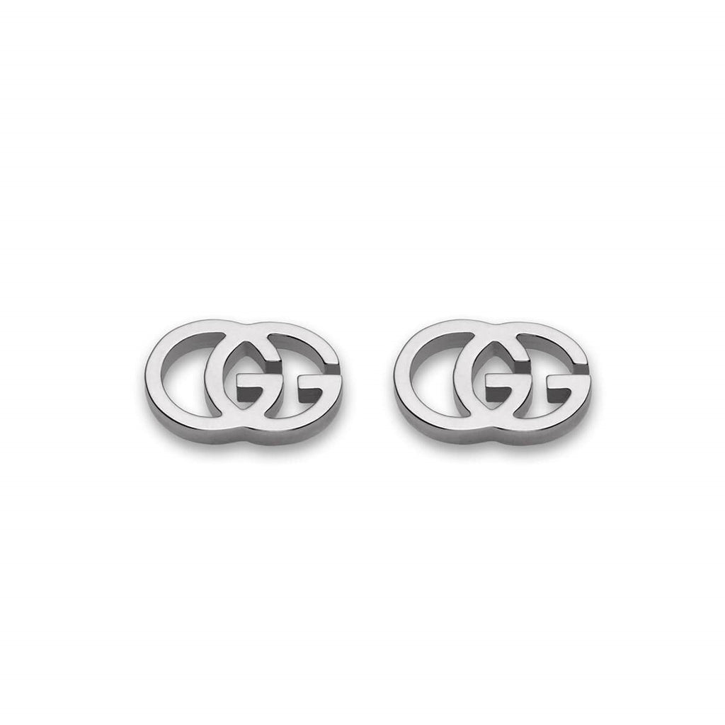 Running G Stud Earrings (18k White Gold)