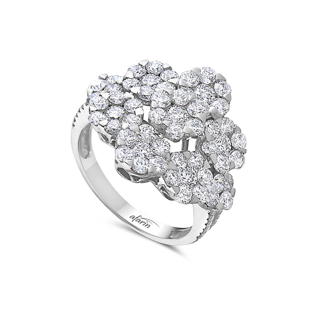 18k White Gold Diamond Illusion Cluster Ring (2.58ct)