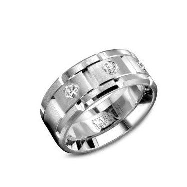 18k White Gold 9MM Diamond Band Sz 6 (.80ct Carlex)