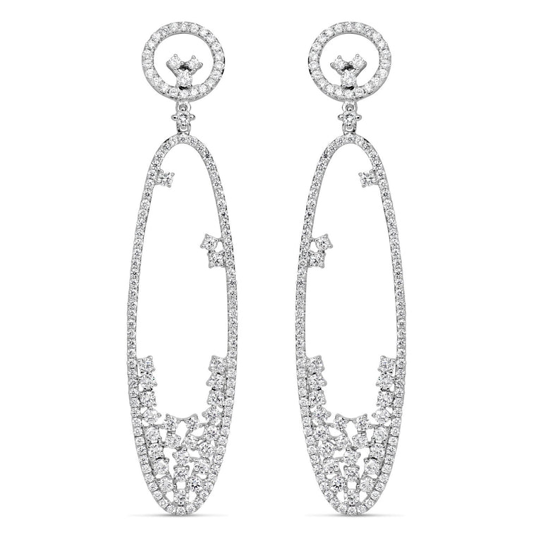 AFA01020- 18KW 4.02CT OPEN DROP EARRING