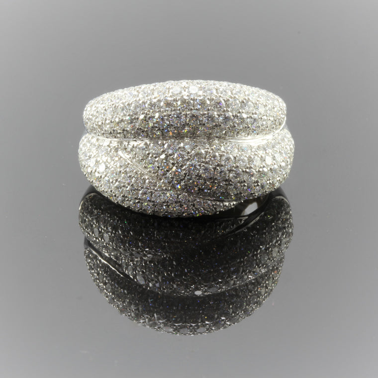 18k White Diamond Pave Wave Wide Band (2.48ct)