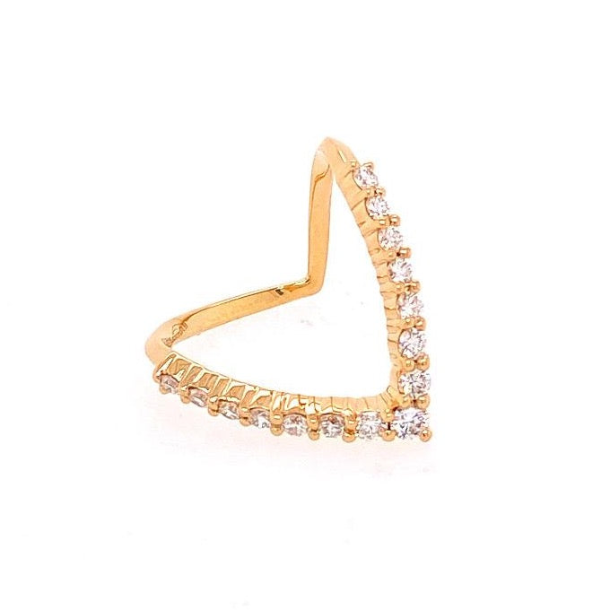 18k Rose Gold Diamond "v" Shaped Ring (.58ct)
