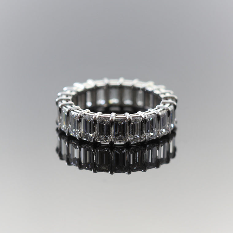 Platinum Emerald Cut Diamond Eternity Band