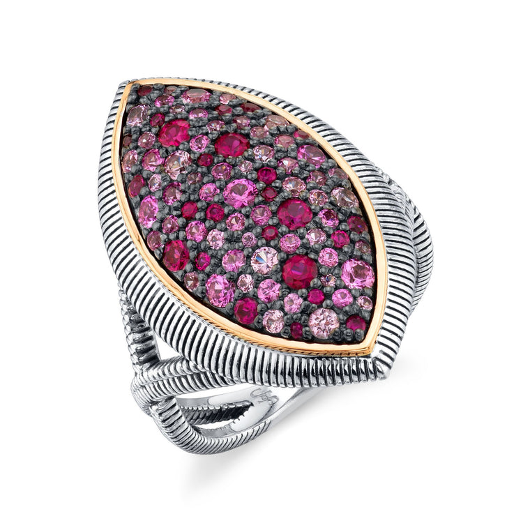 Sterling Silver & Pink Sapphire Marquise Ring (1.35ct)